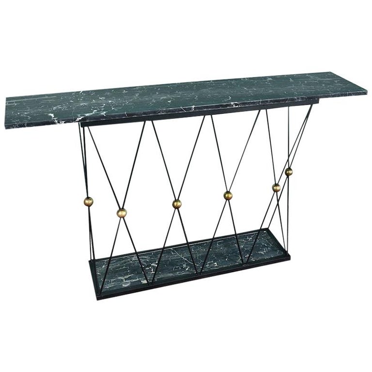 Mid- century French Console with Marble Top