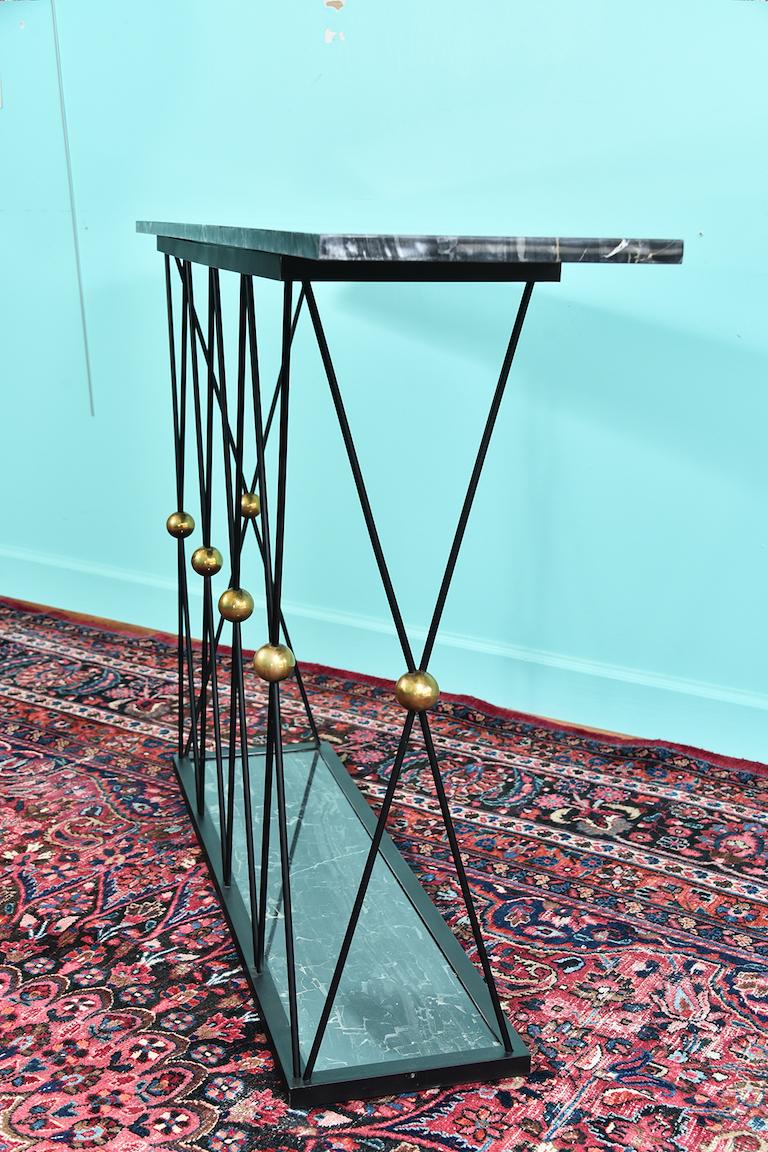 Mid- century French Console with Marble Top