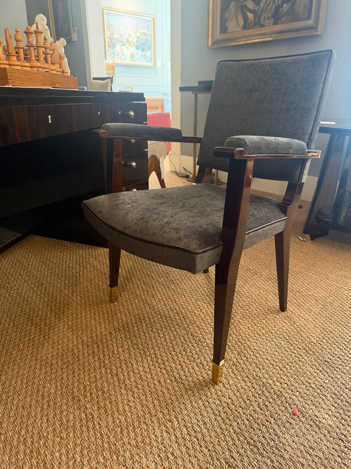 Art Deco French Arm Chair in Walnut