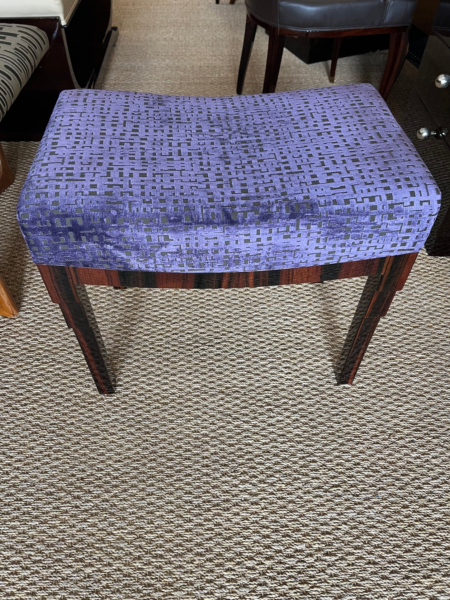 Art Deco French Ottoman in Macassar