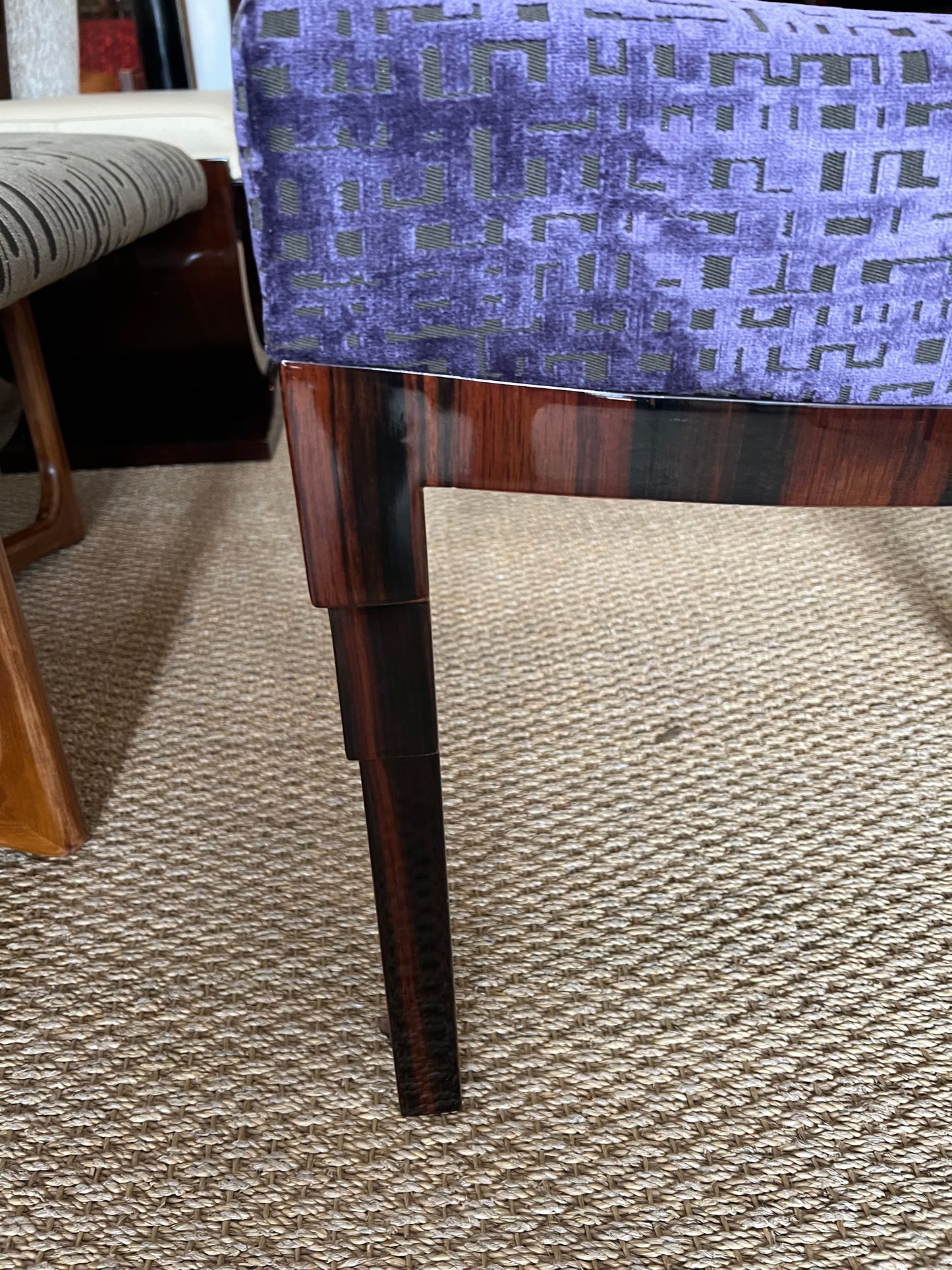 Art Deco French Ottoman in Macassar