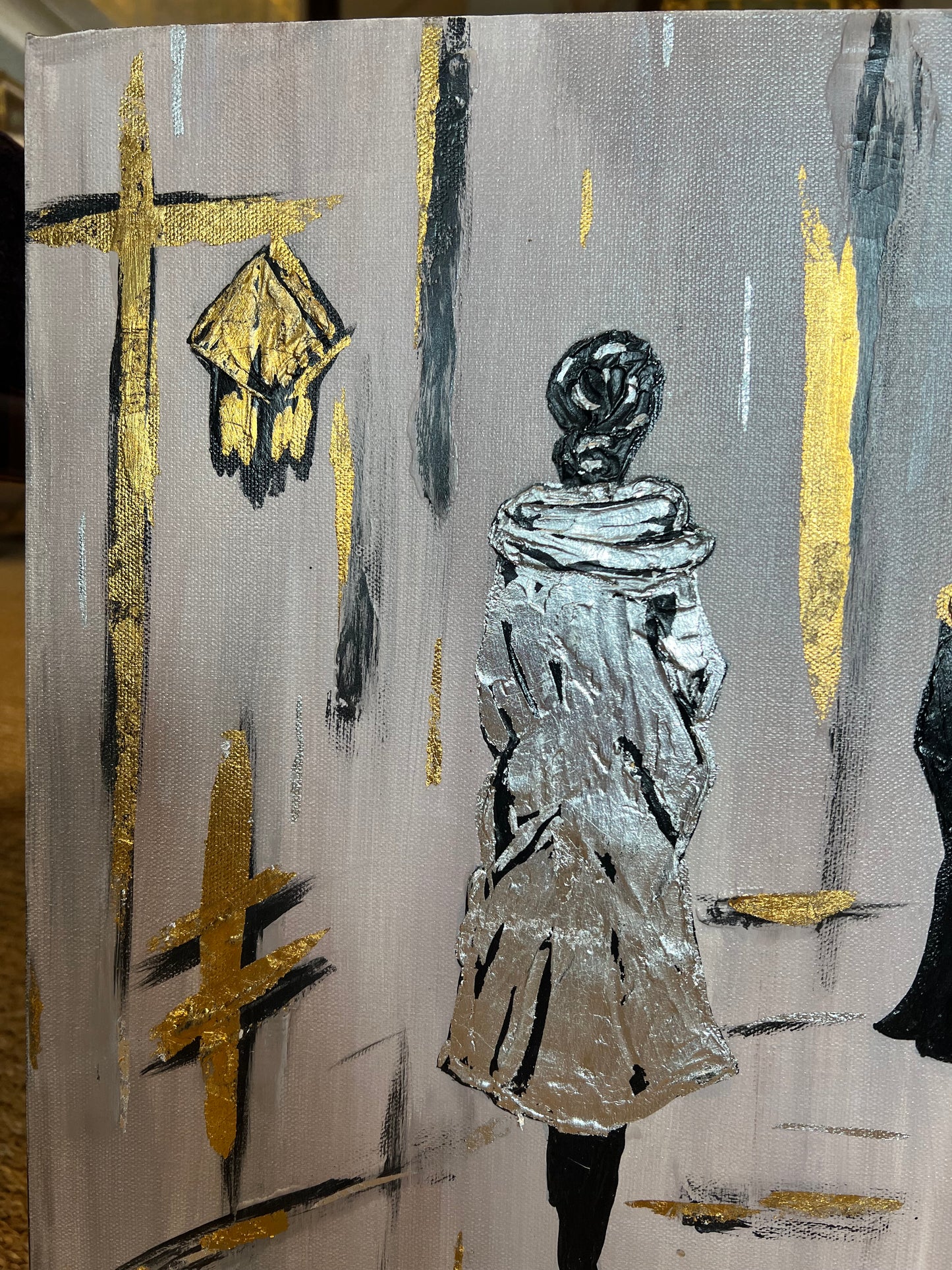 Mixed media Painting "Rain", 2023