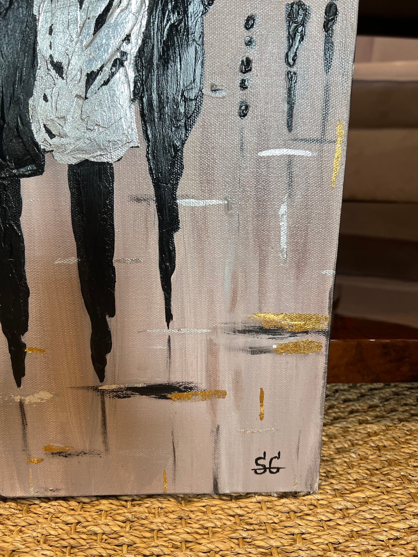 Mixed media Painting "Rain", 2023