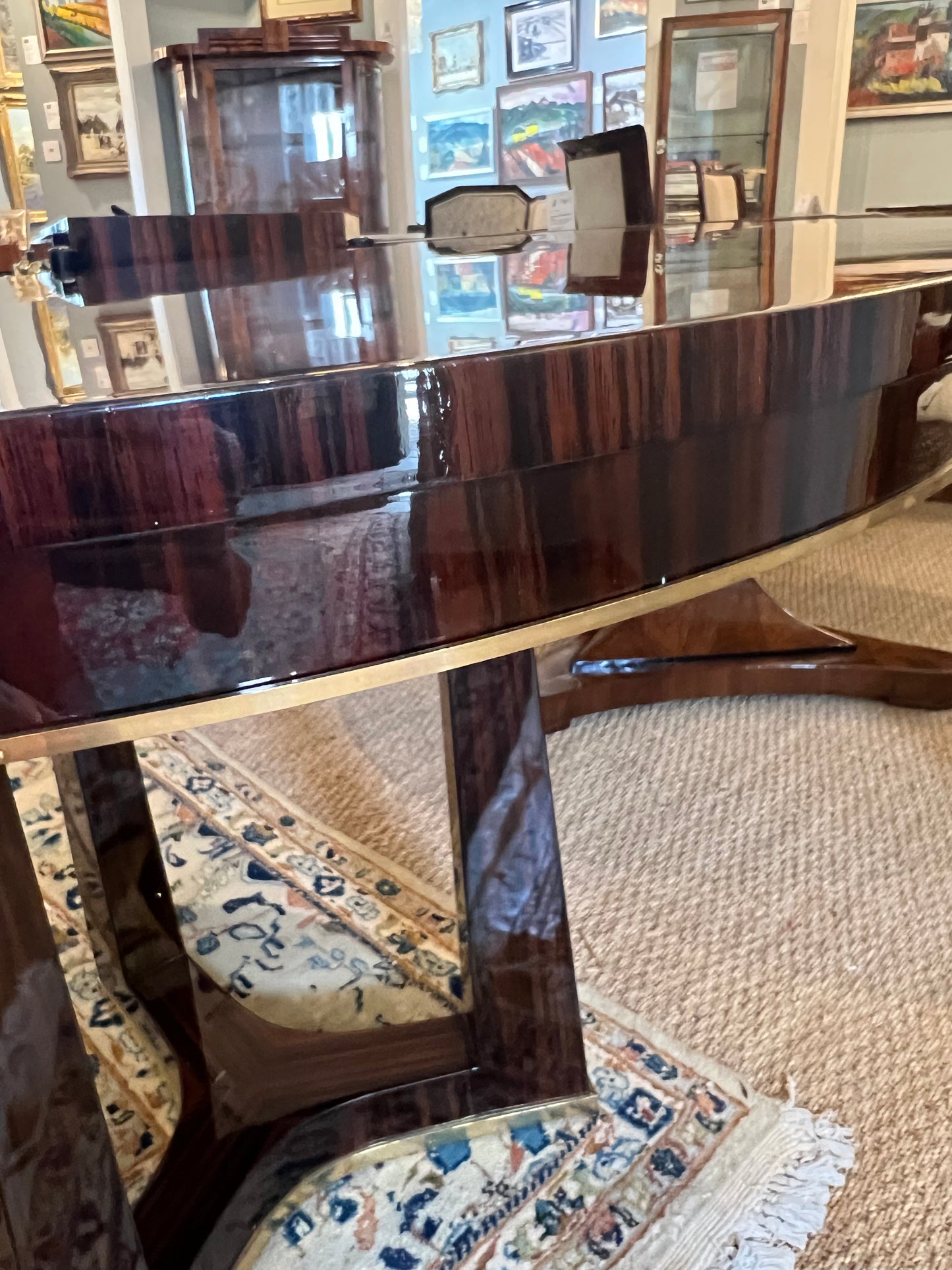 Small Round Art Deco Breakfast Table in Macassar Wood