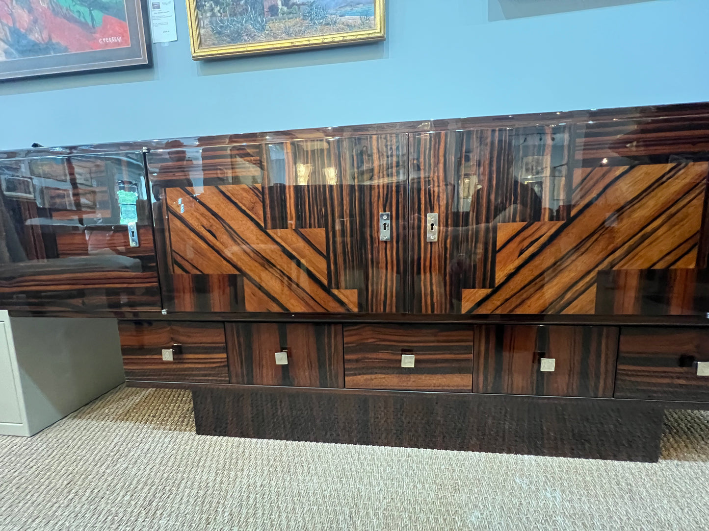 Grand Art Deco French Sideboard in Macassar Wood