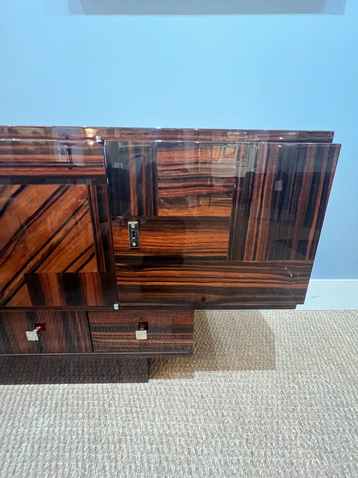 Grand Art Deco French Sideboard in Macassar Wood