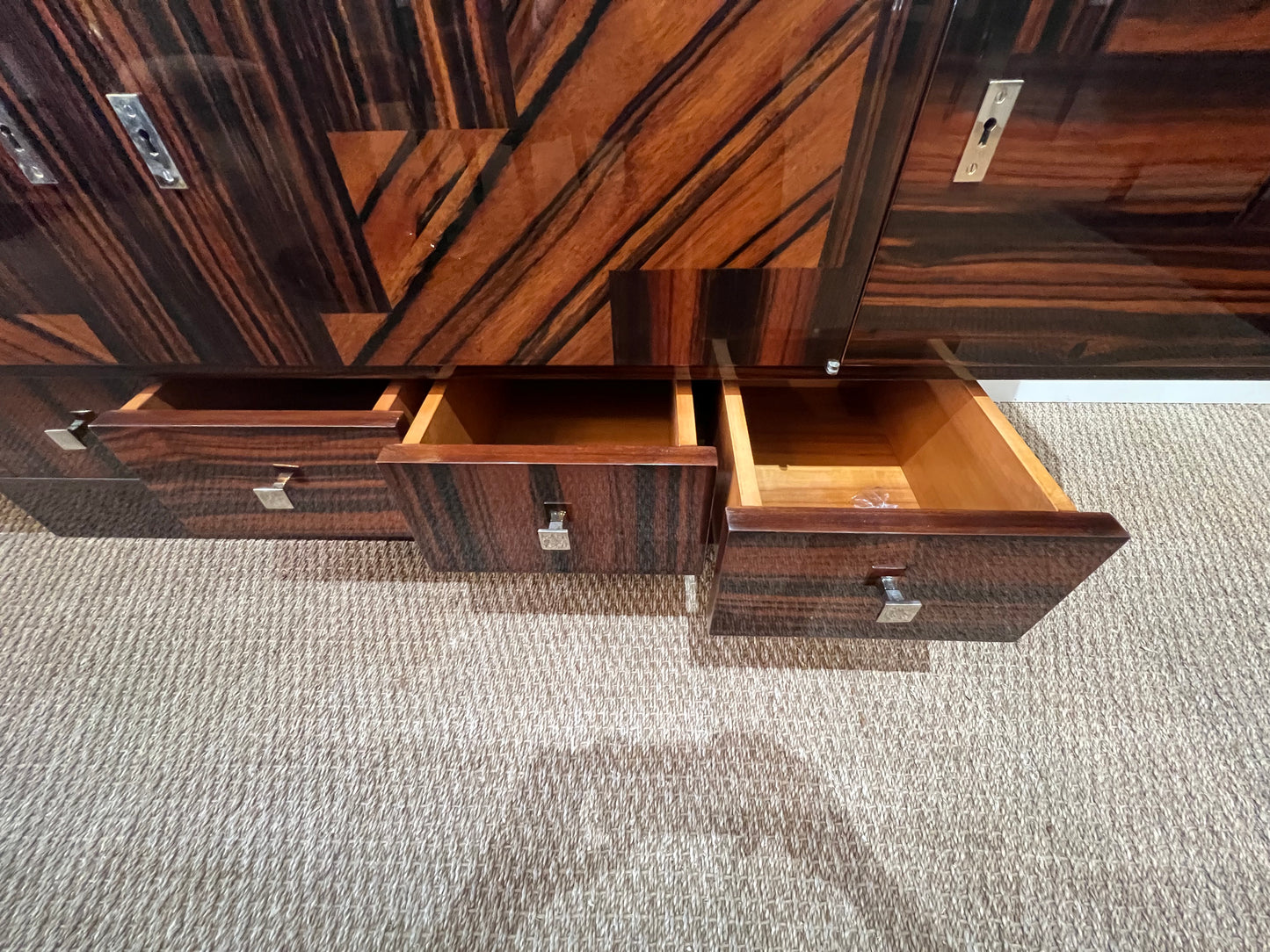 Grand Art Deco French Sideboard in Macassar Wood