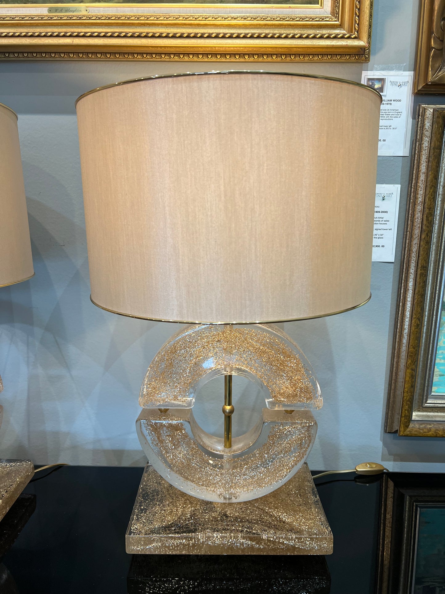 A Pair of Murano Lamps with Gold Dust