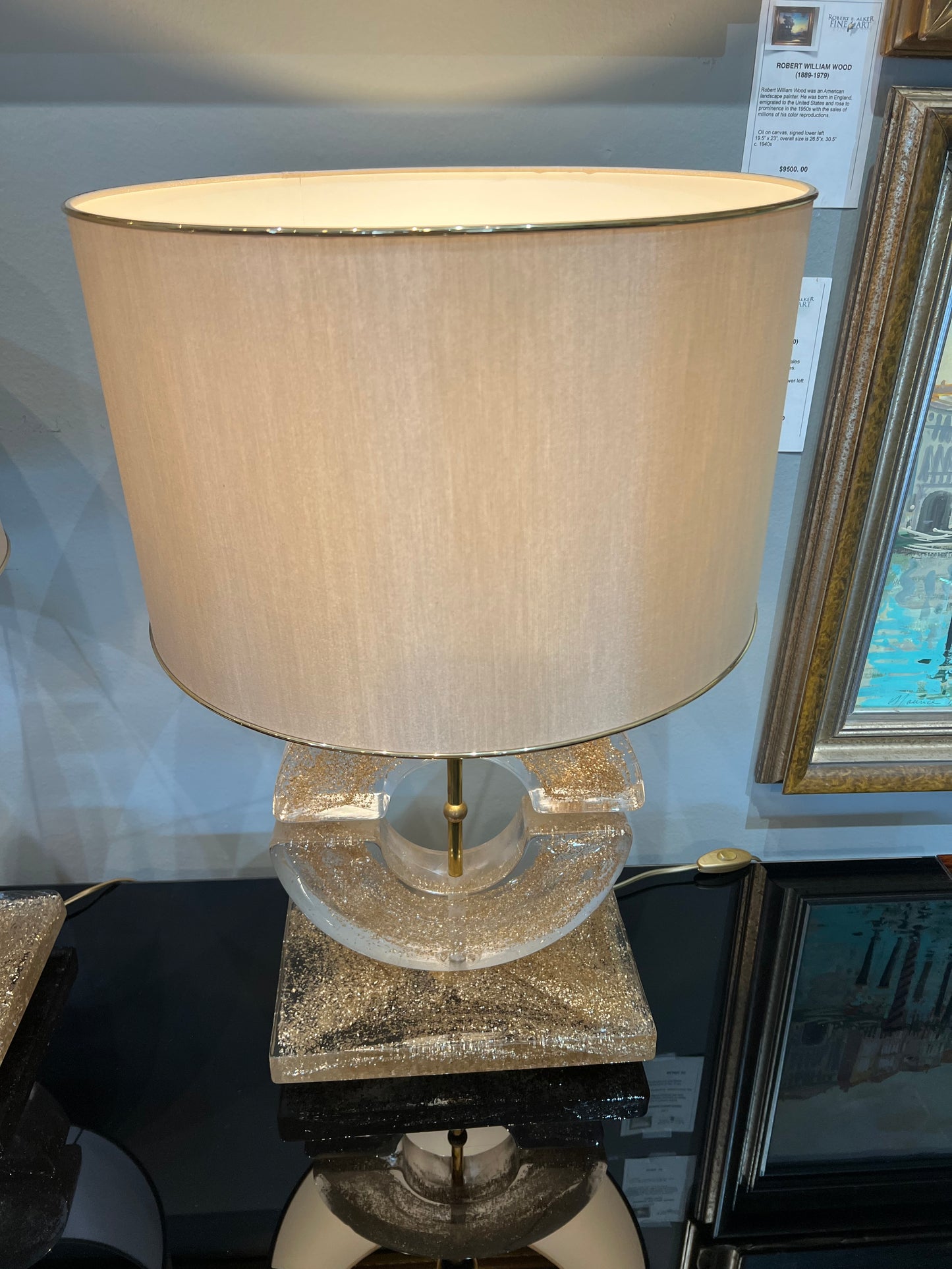 A Pair of Murano Lamps with Gold Dust