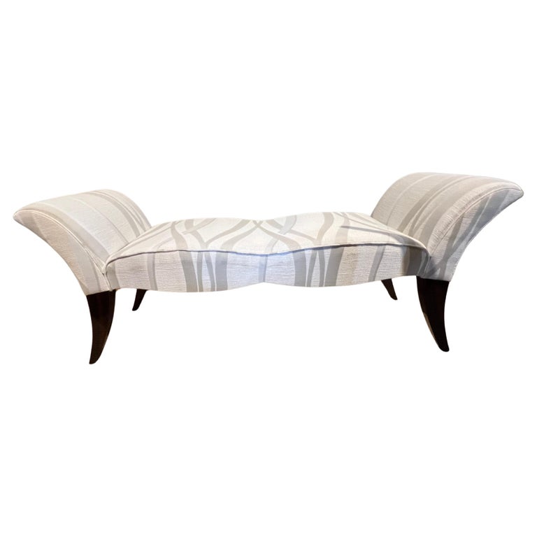 Art Deco Walnut Bench from France