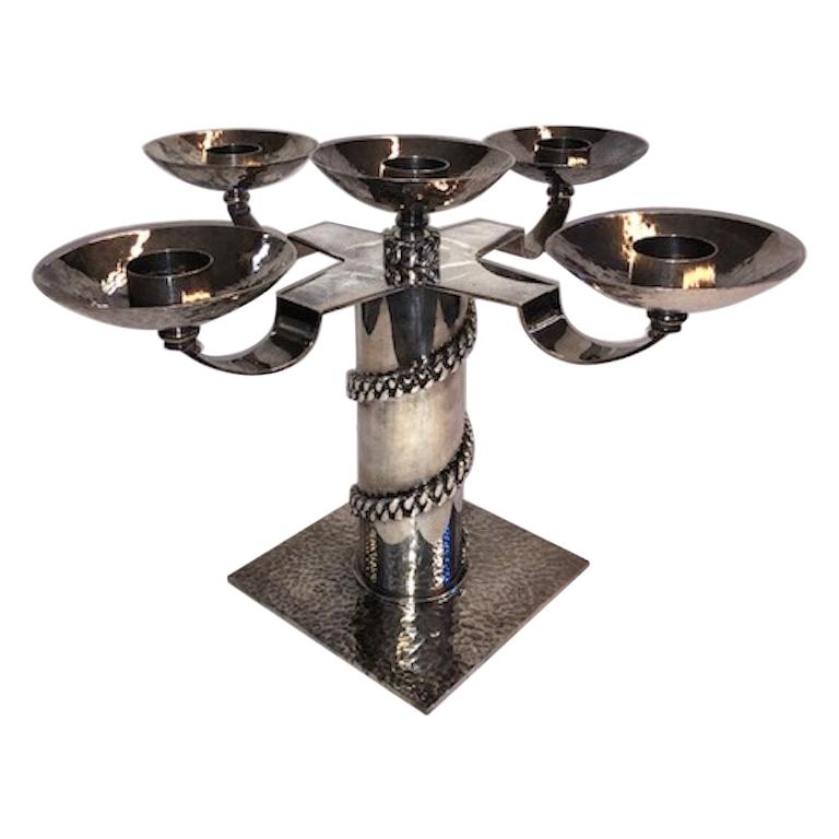 Pair of Art Deco Candle Holders by Jean Despres