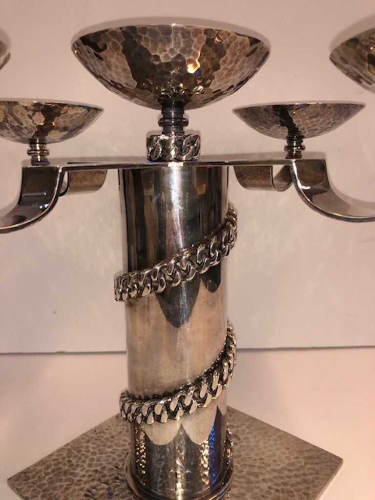 Pair of Art Deco Candle Holders by Jean Despres