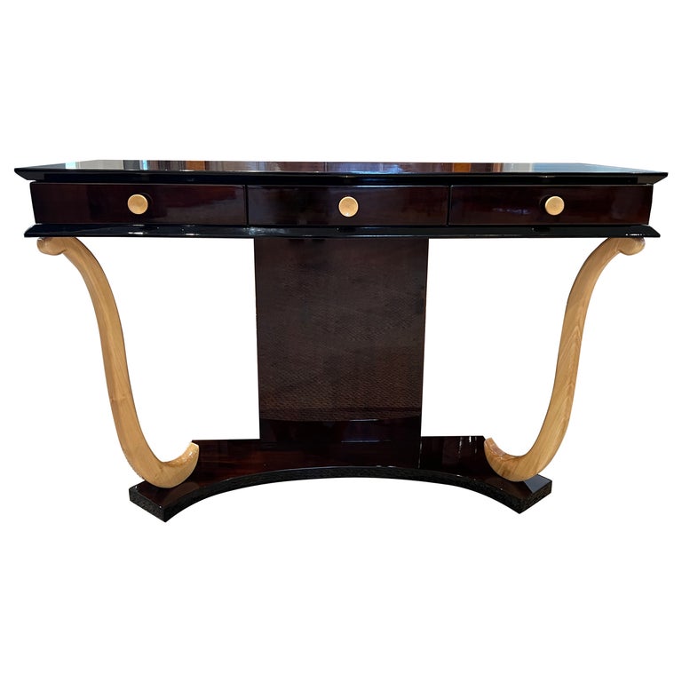 Two Toned Art Deco French Console in walnut