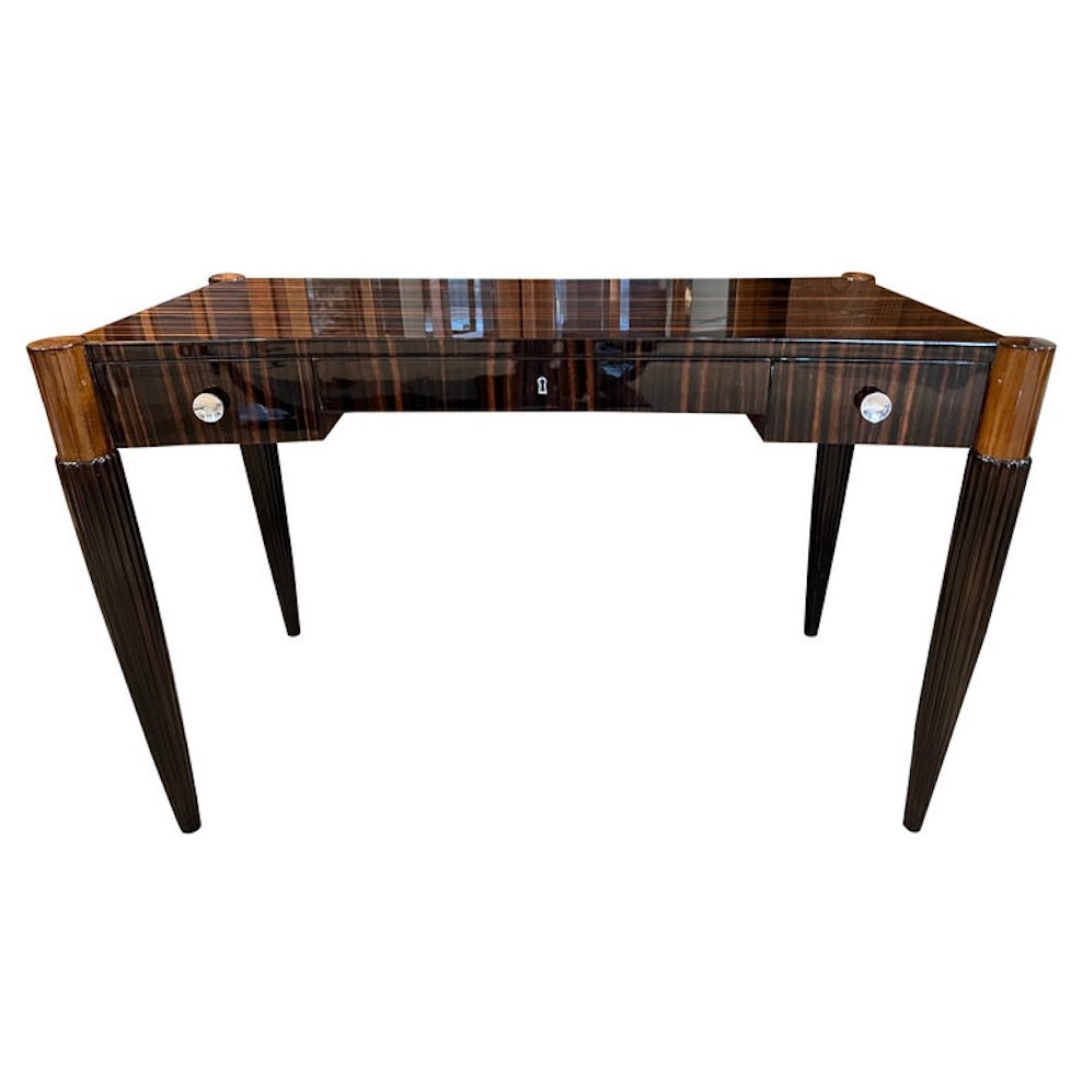 Art Deco French Elegant Writing Desk in Macassar