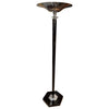Art Deco French Floor Lamp in Beech Wood with Chrome