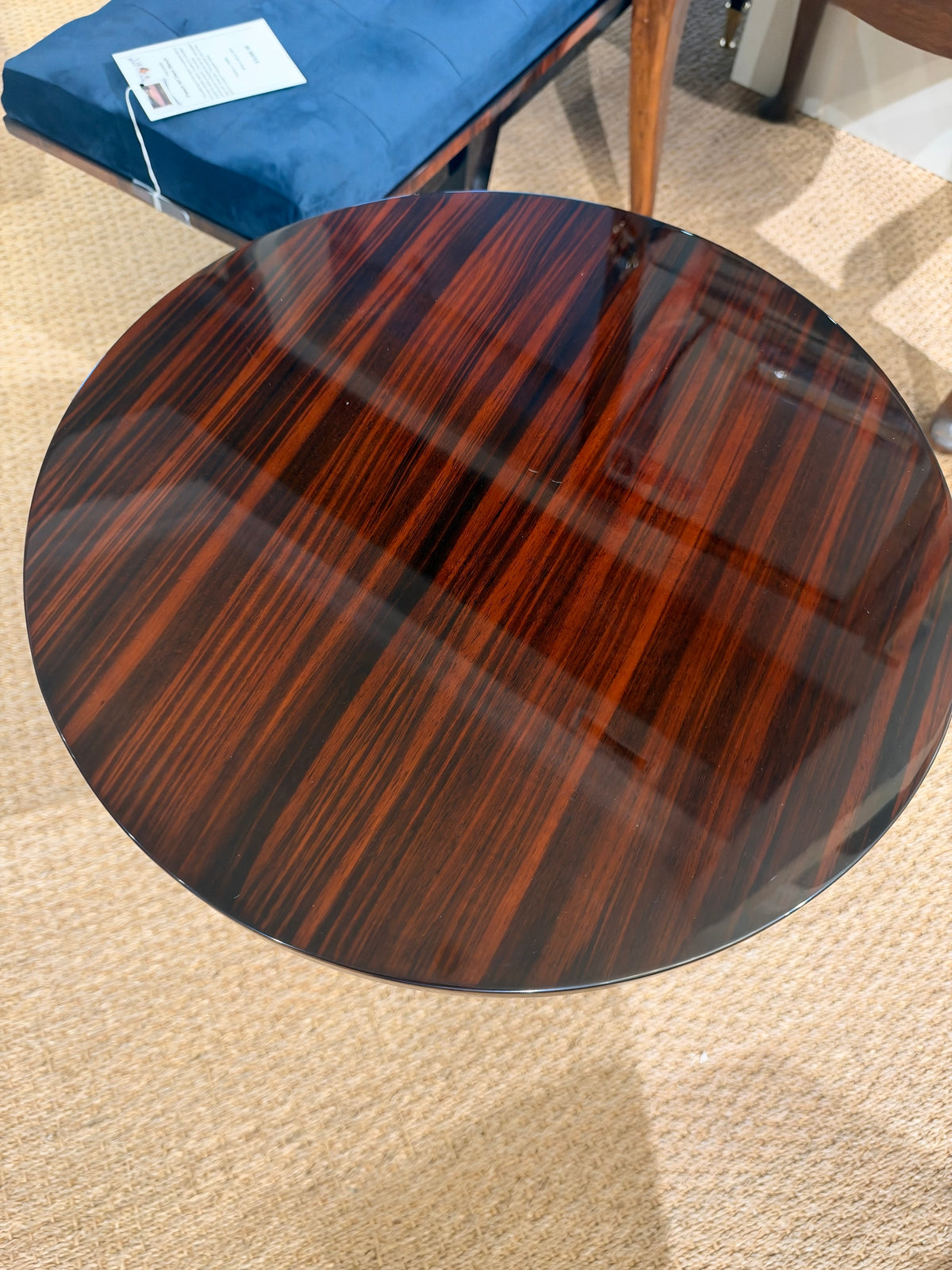 Hungarian Round Art Deco Side Table in Walnut