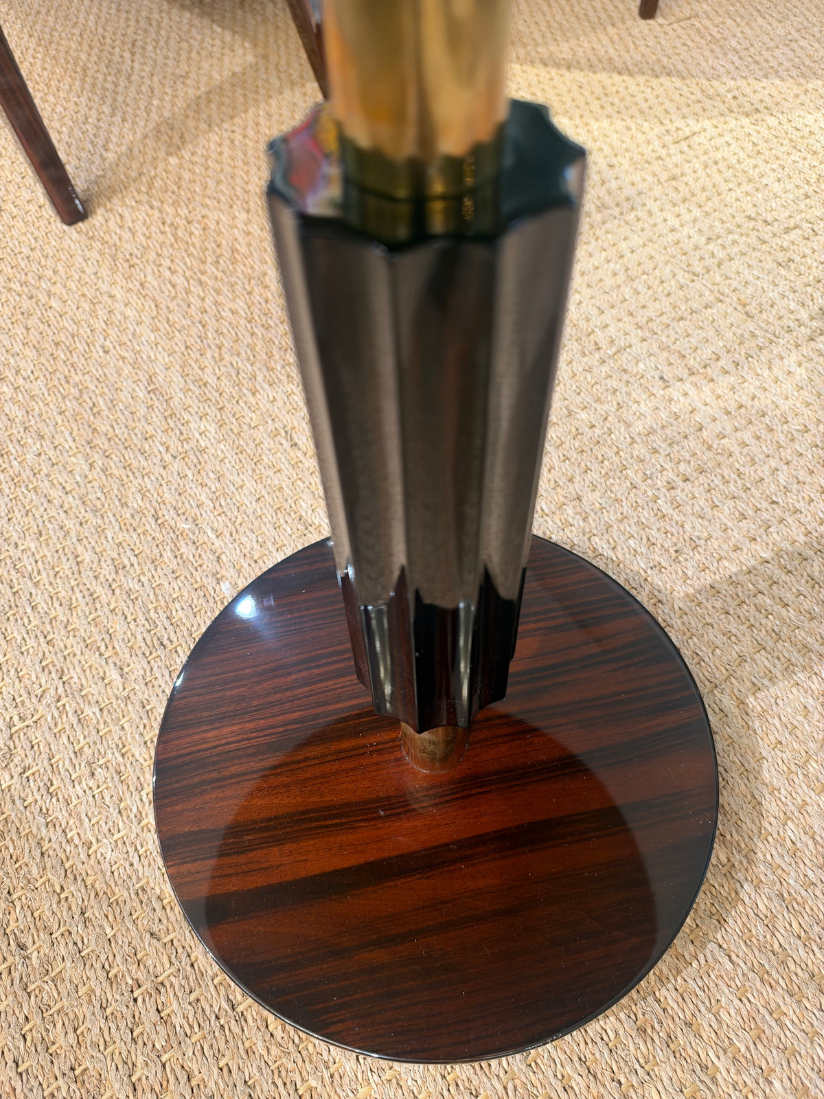 Hungarian Round Art Deco Side Table in Walnut