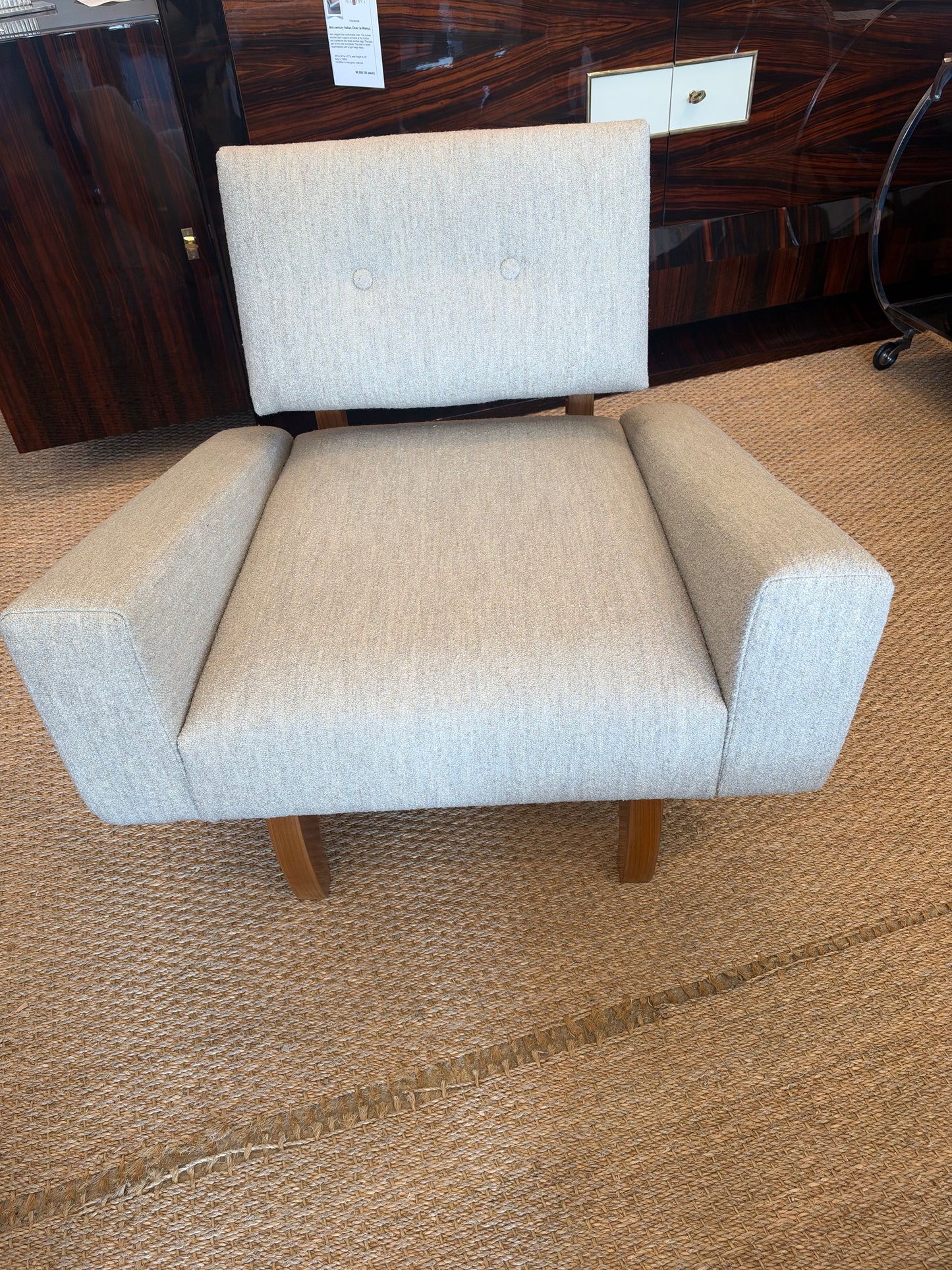 Mid-Century Italian Armchair in Walnut