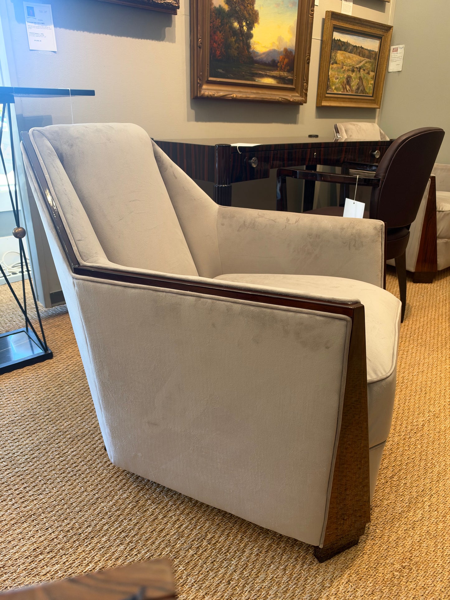 Art Deco Armchair in Walnut