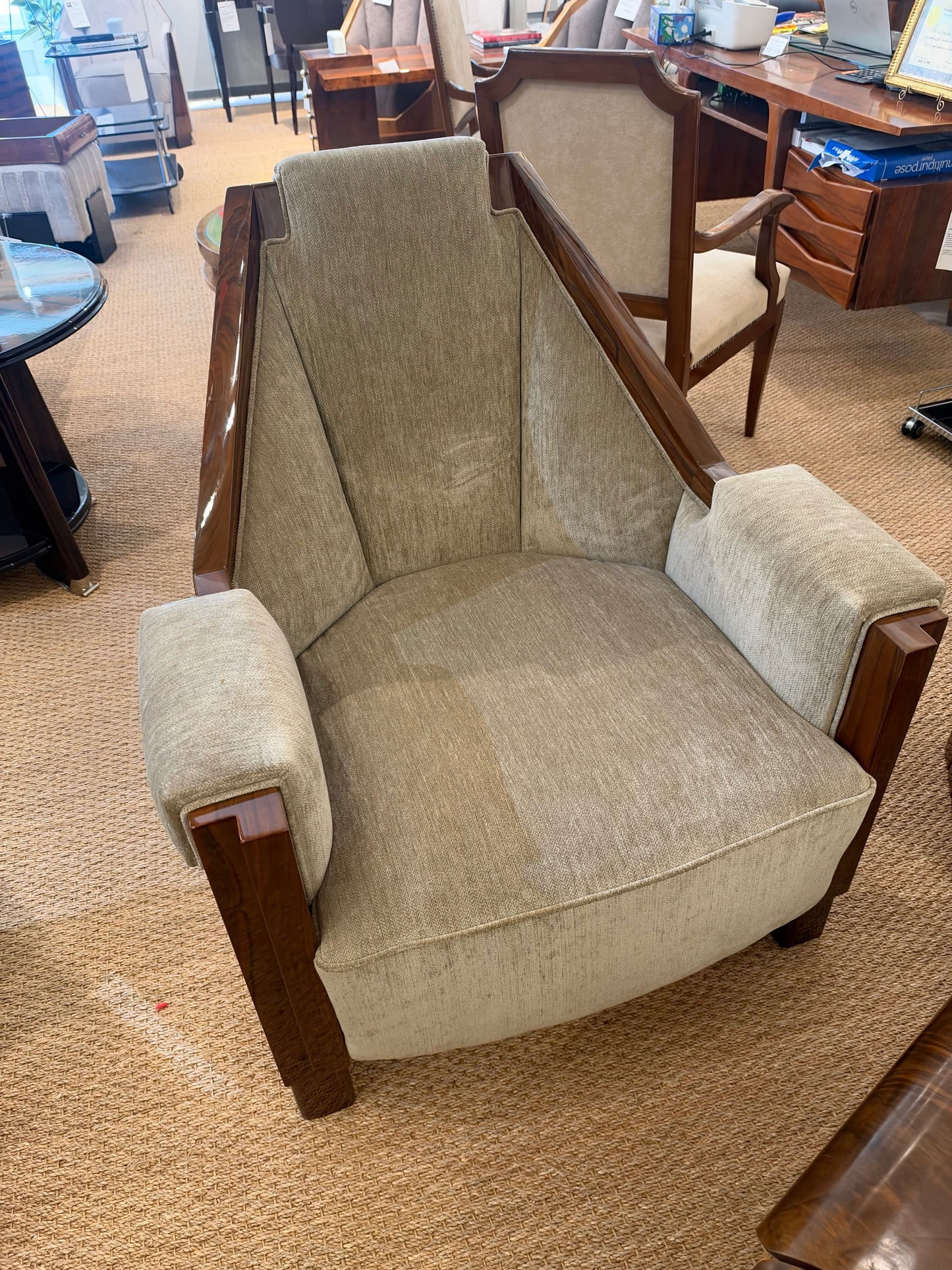 Art Deco Continental/ Hungarian armchair in Walnut