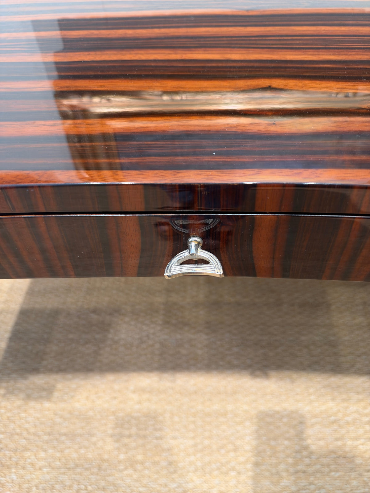 Art Deco French Elegant Writing Desk in Macassar