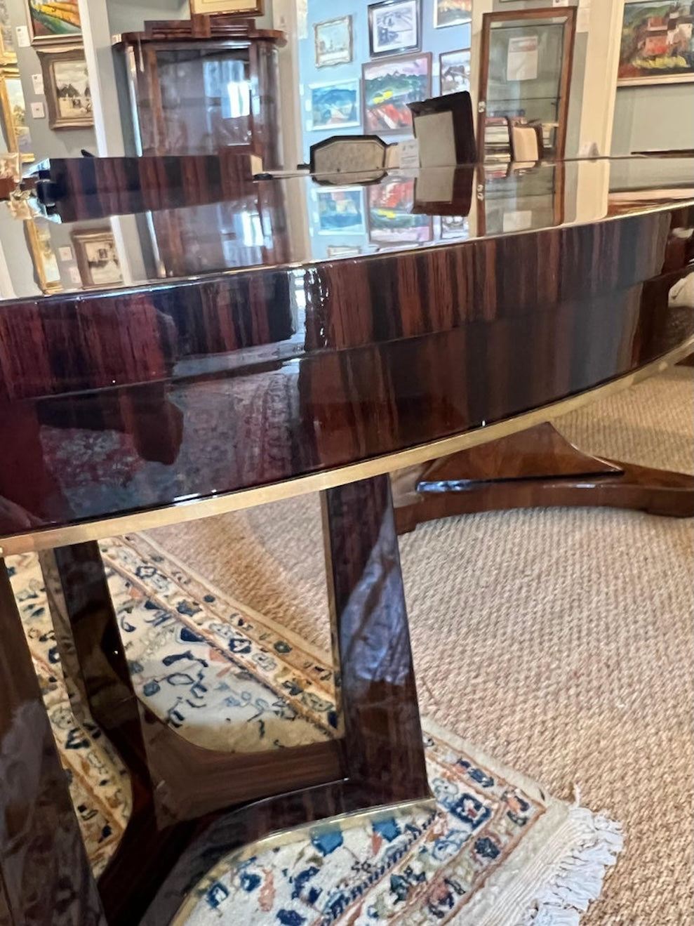 Small Round Art Deco Breakfast Table in Macassar Wood