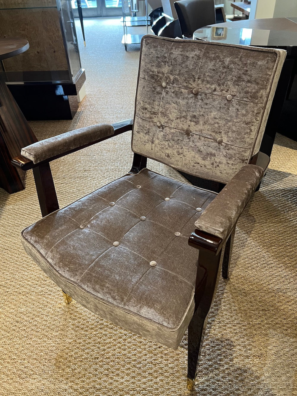 Art Deco French Desk Chair in Walnut