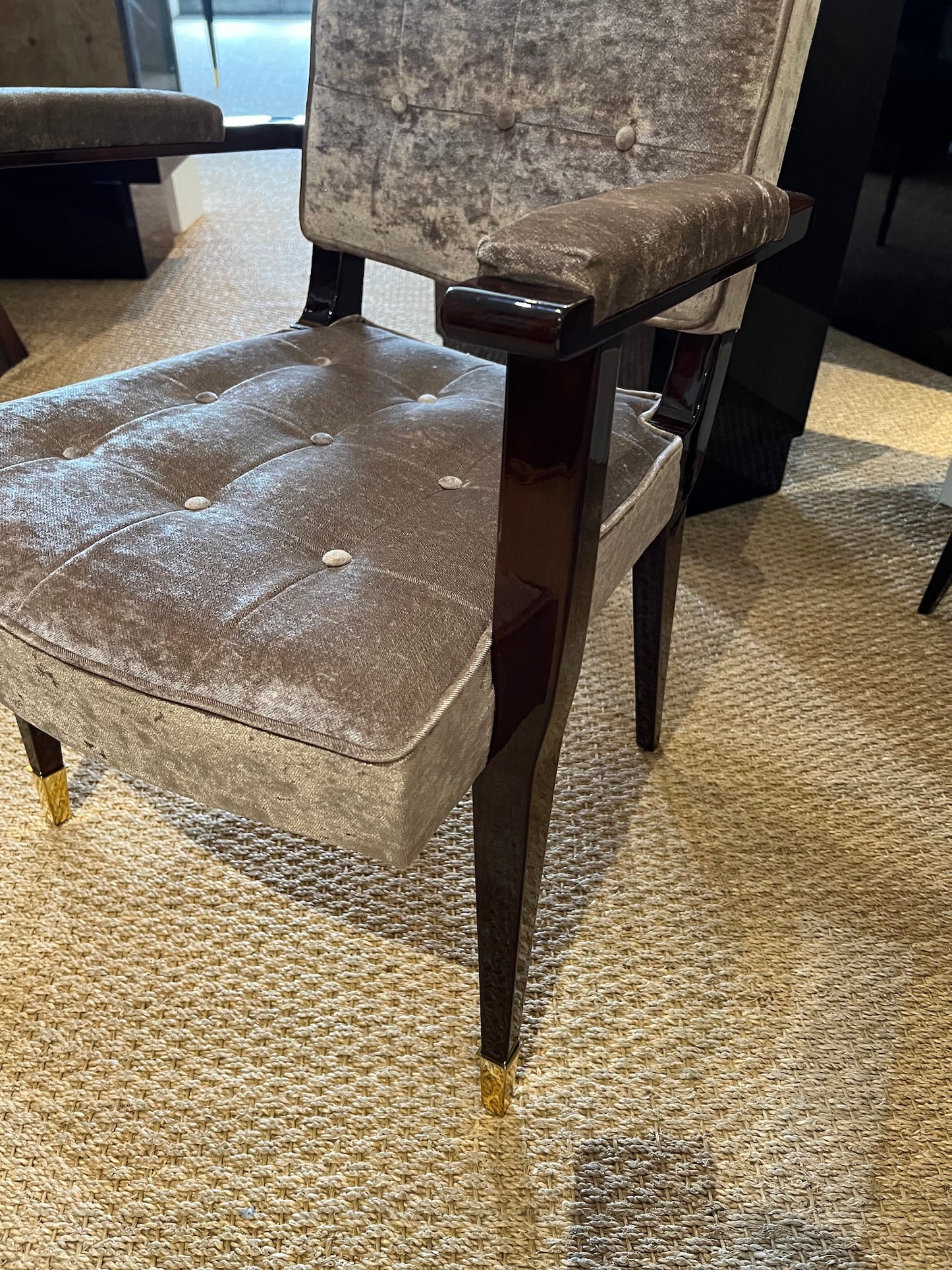 Art Deco French Desk Chair in Walnut