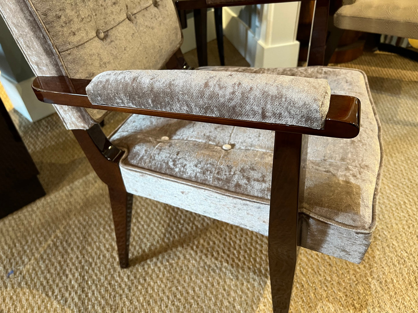 Art Deco French Desk Chair in Walnut