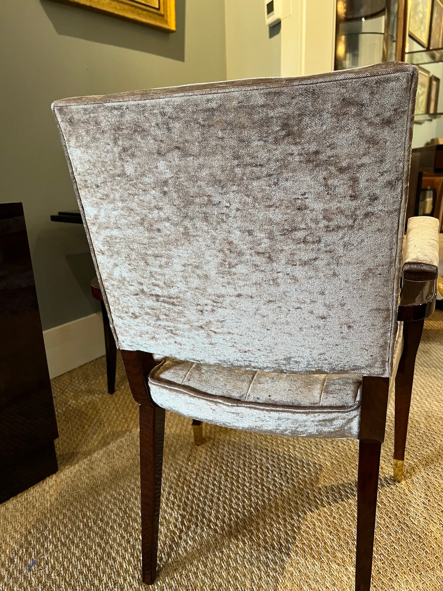 Art Deco French Desk Chair in Walnut