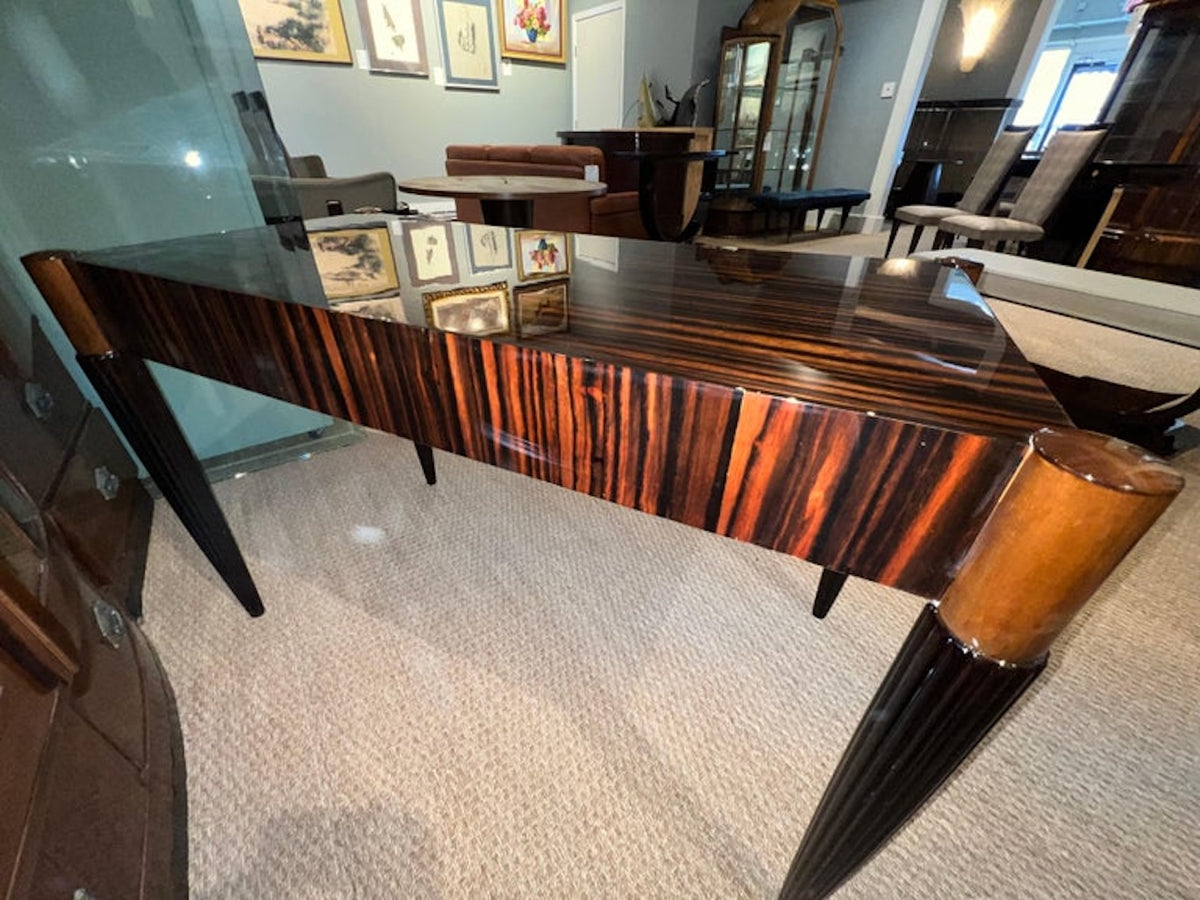 Art Deco French Elegant Writing Desk in Macassar