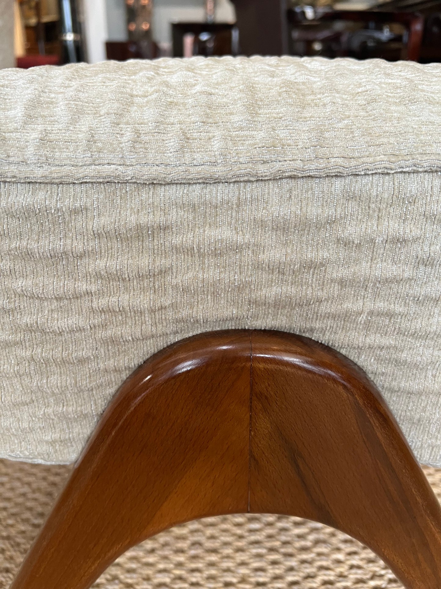 Mid-Century Italian Ottoman in Walnut