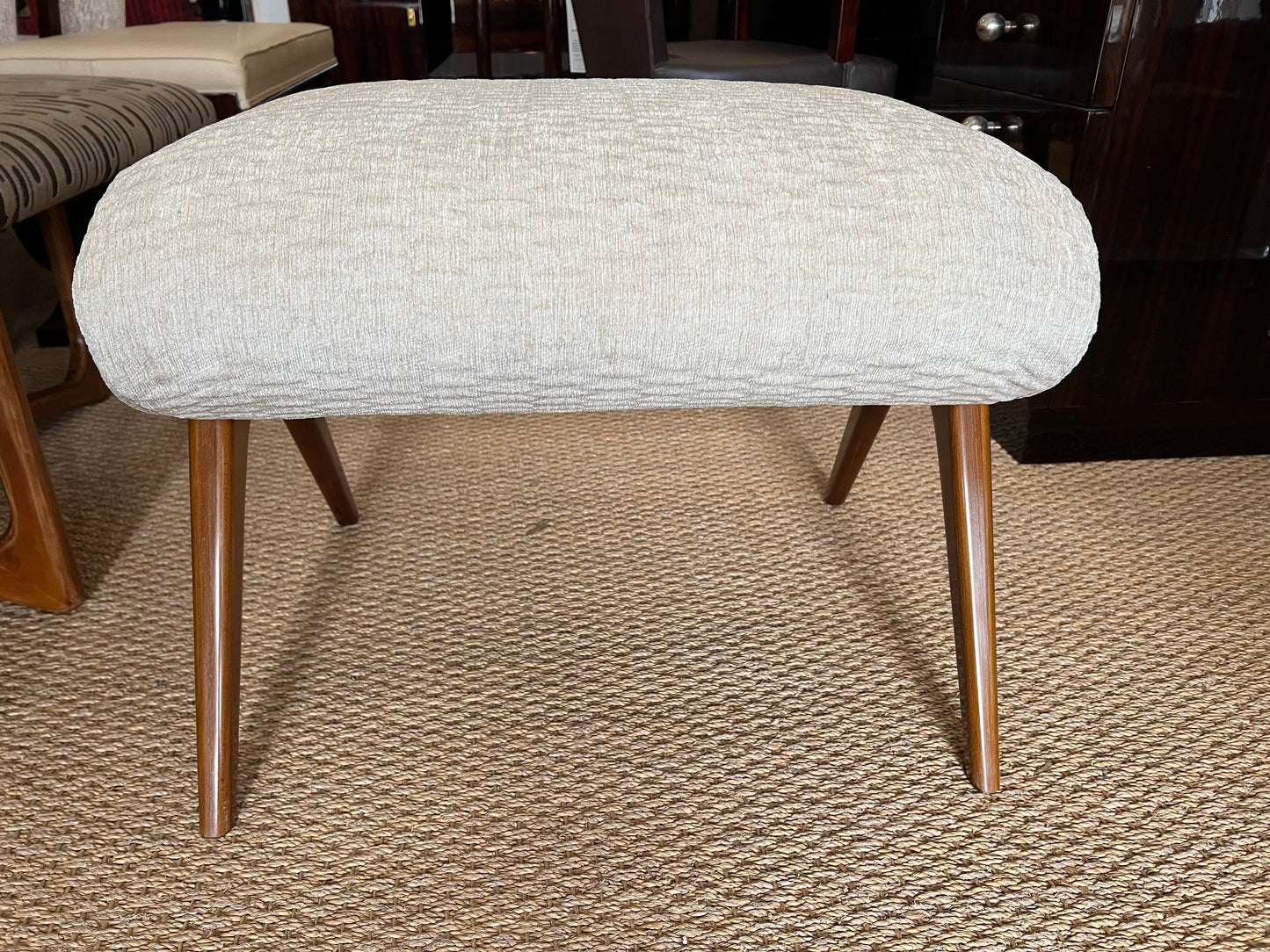 Mid-Century Italian Ottoman in Walnut