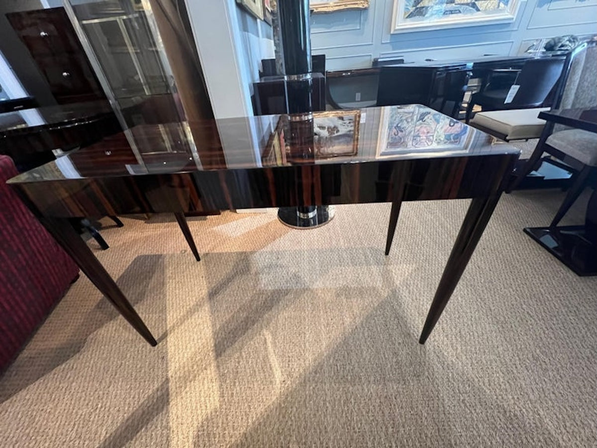 Art Deco French desk with parquet tabletop in Macassar wood