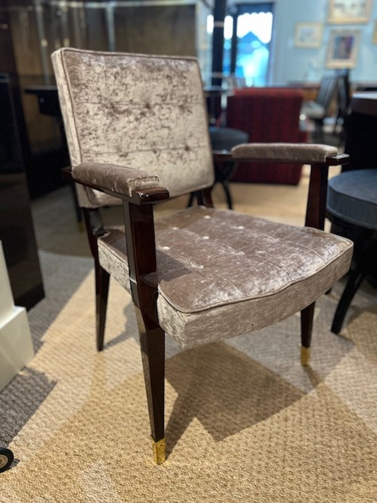 Art Deco French Desk Chair in Walnut