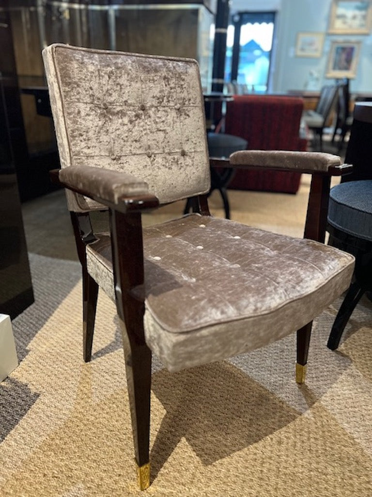 Art Deco French Desk Chair in Walnut