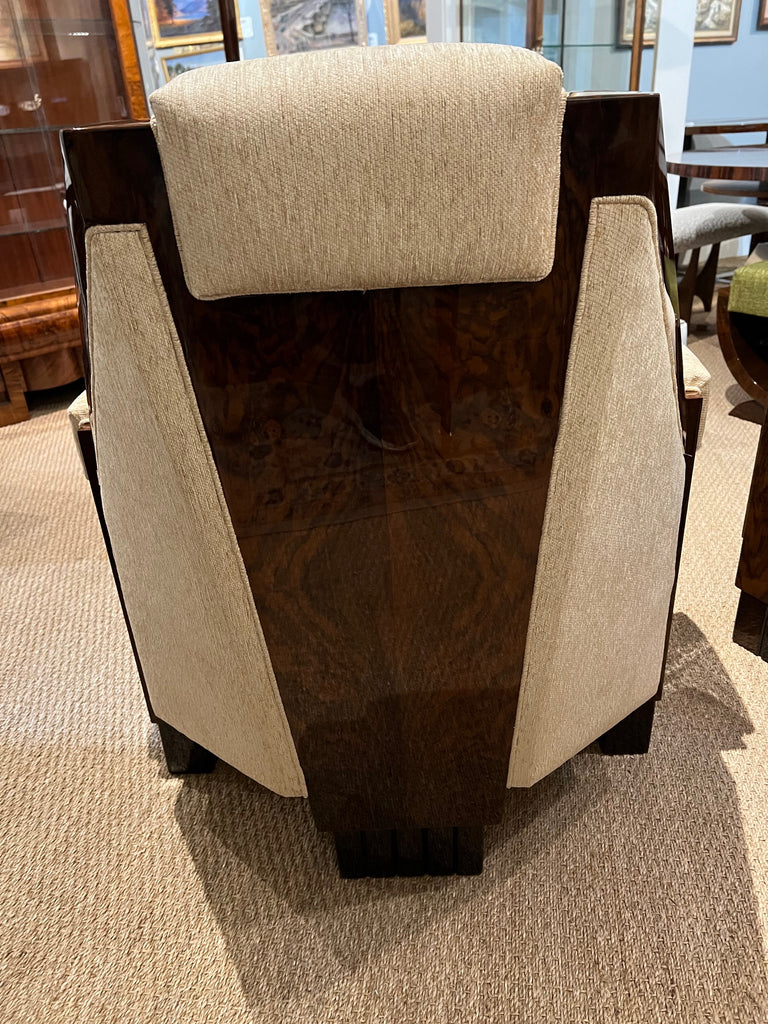 Art Deco Continental Armchair in Walnut