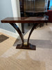 Art Deco French Console in Walnut and Brass
