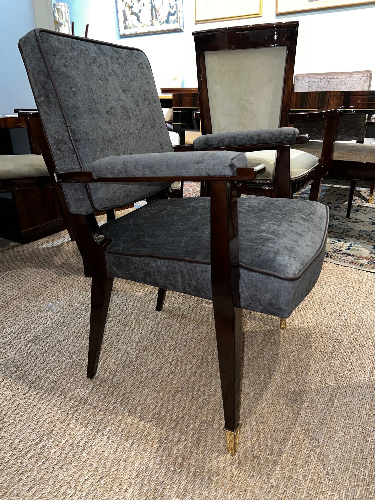 Art Deco French Arm Chair in Walnut