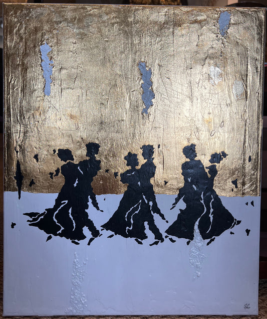 Mixed media painting "Rhythm", 2024