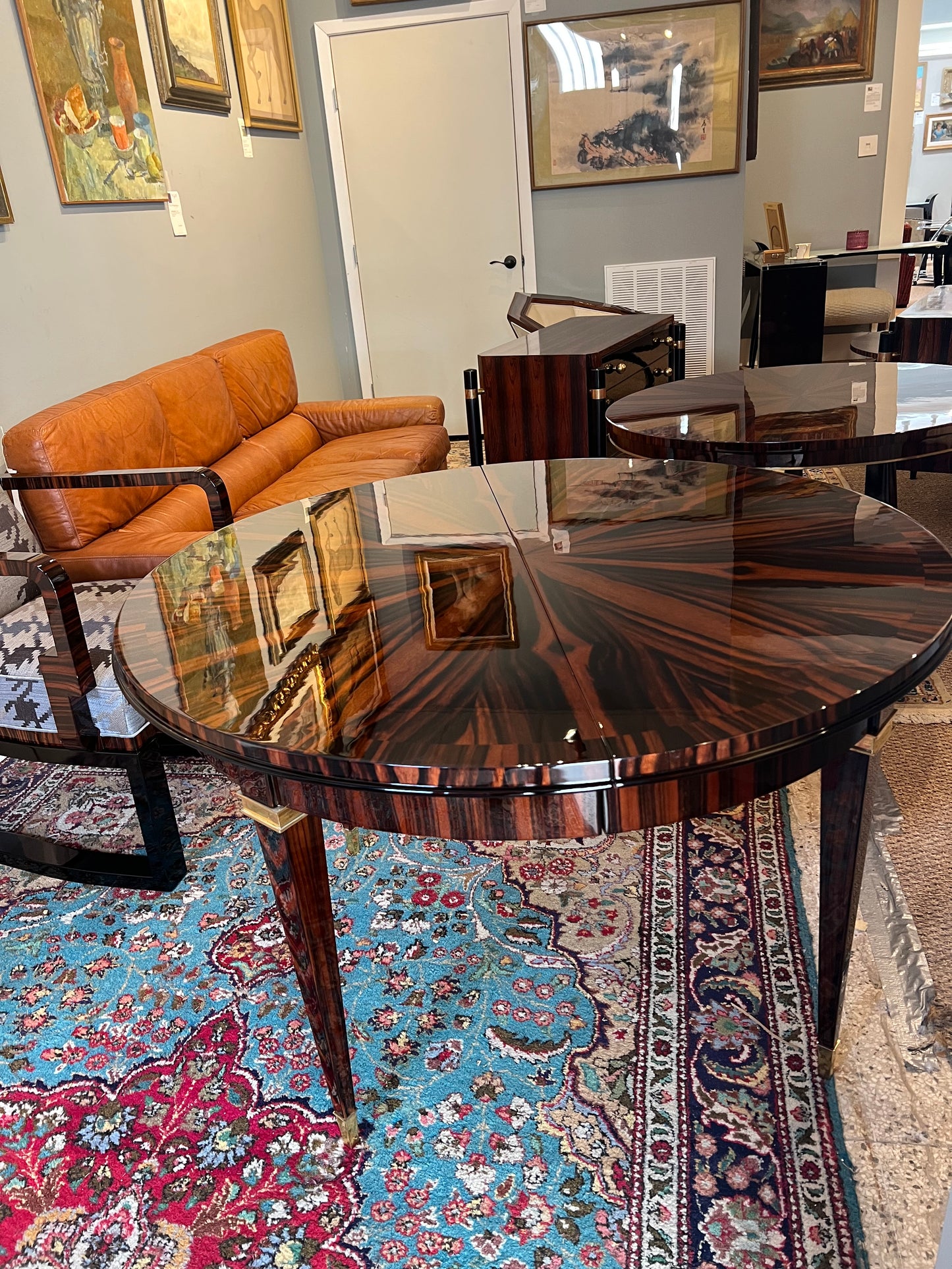 Small Art Deco French Dining Table in Macassar