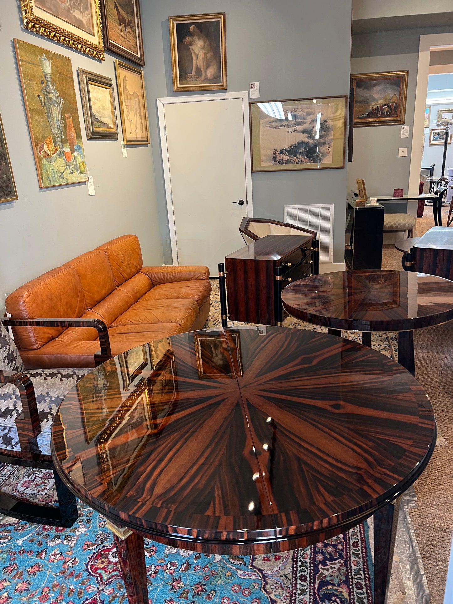 Small Art Deco French Dining Table in Macassar