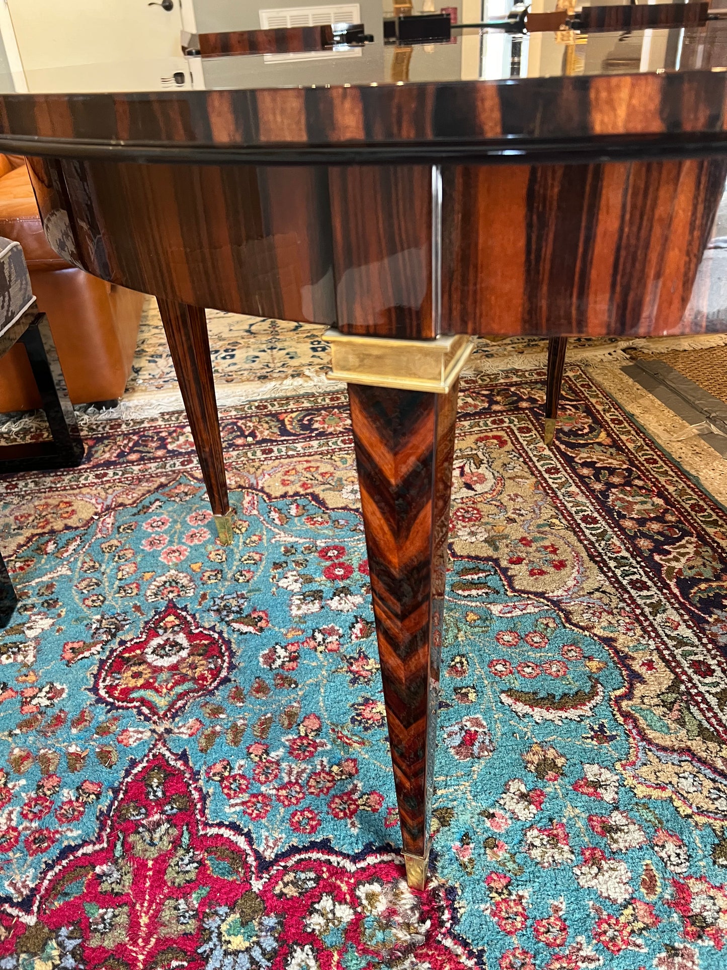 Small Art Deco French Dining Table in Macassar