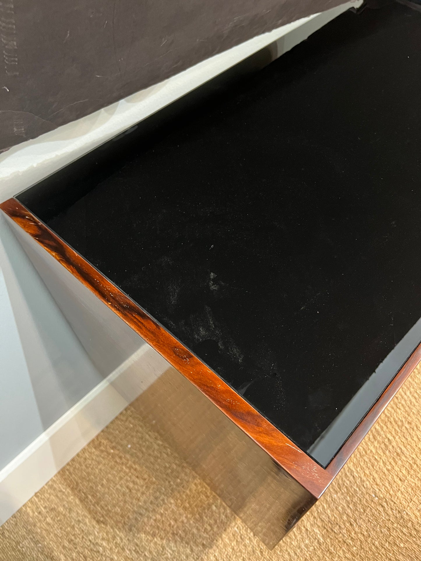 Mid-Century Italian Sideboard in Walnut with Brass Base, c. 1970s