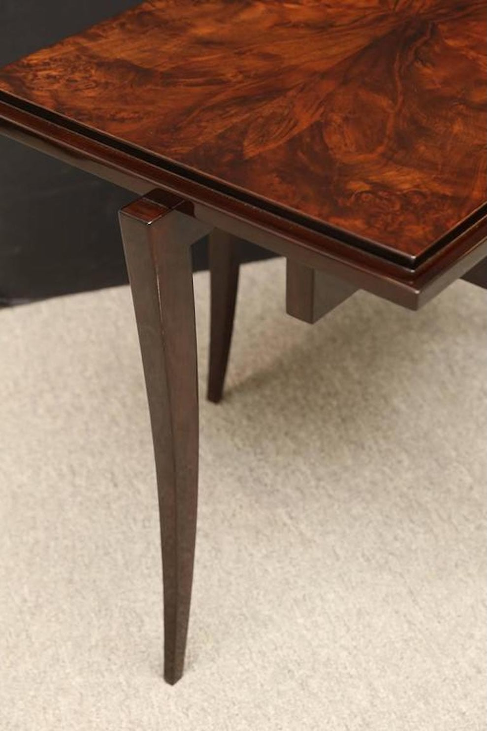 Art Deco French Side Table in Burl Walnut