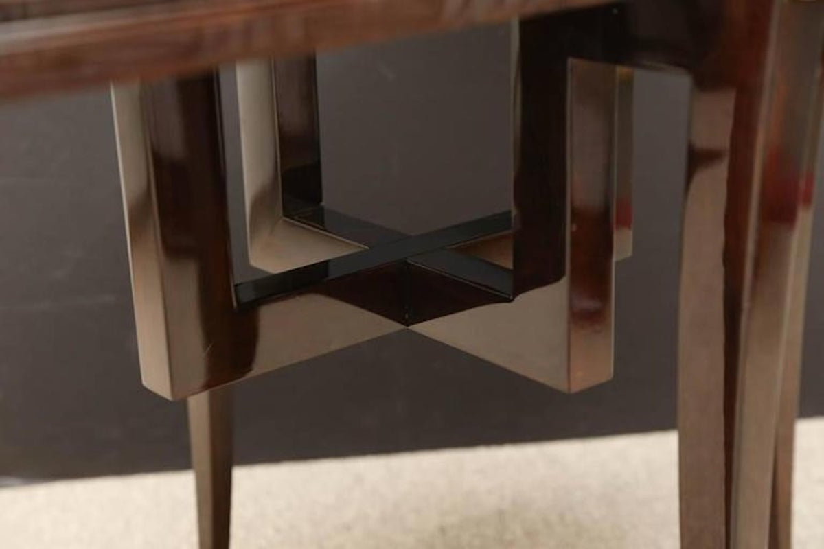 Art Deco French Side Table in Burl Walnut