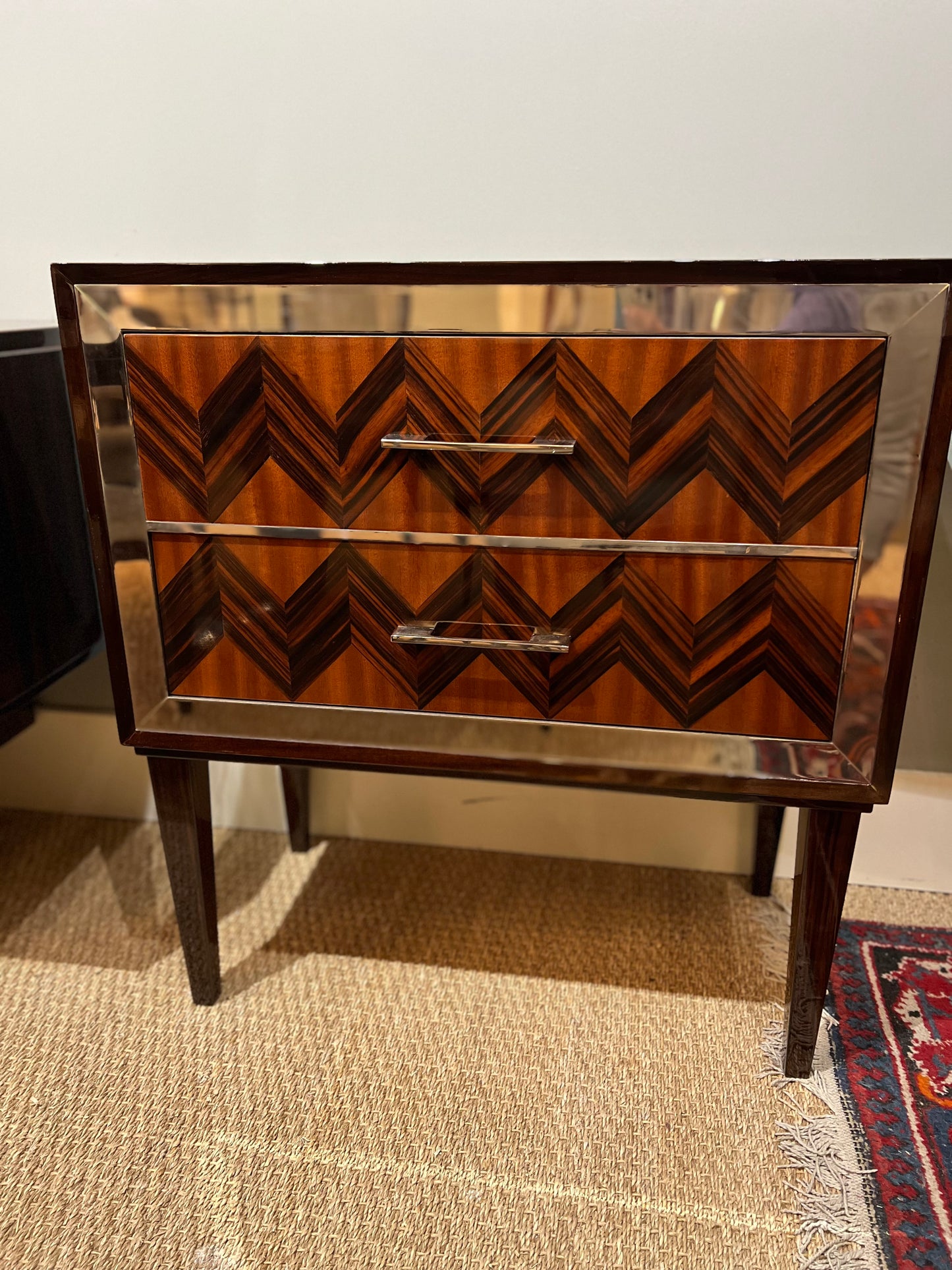 French Art Deco Chest of Drawers in Palisander and Mahogany