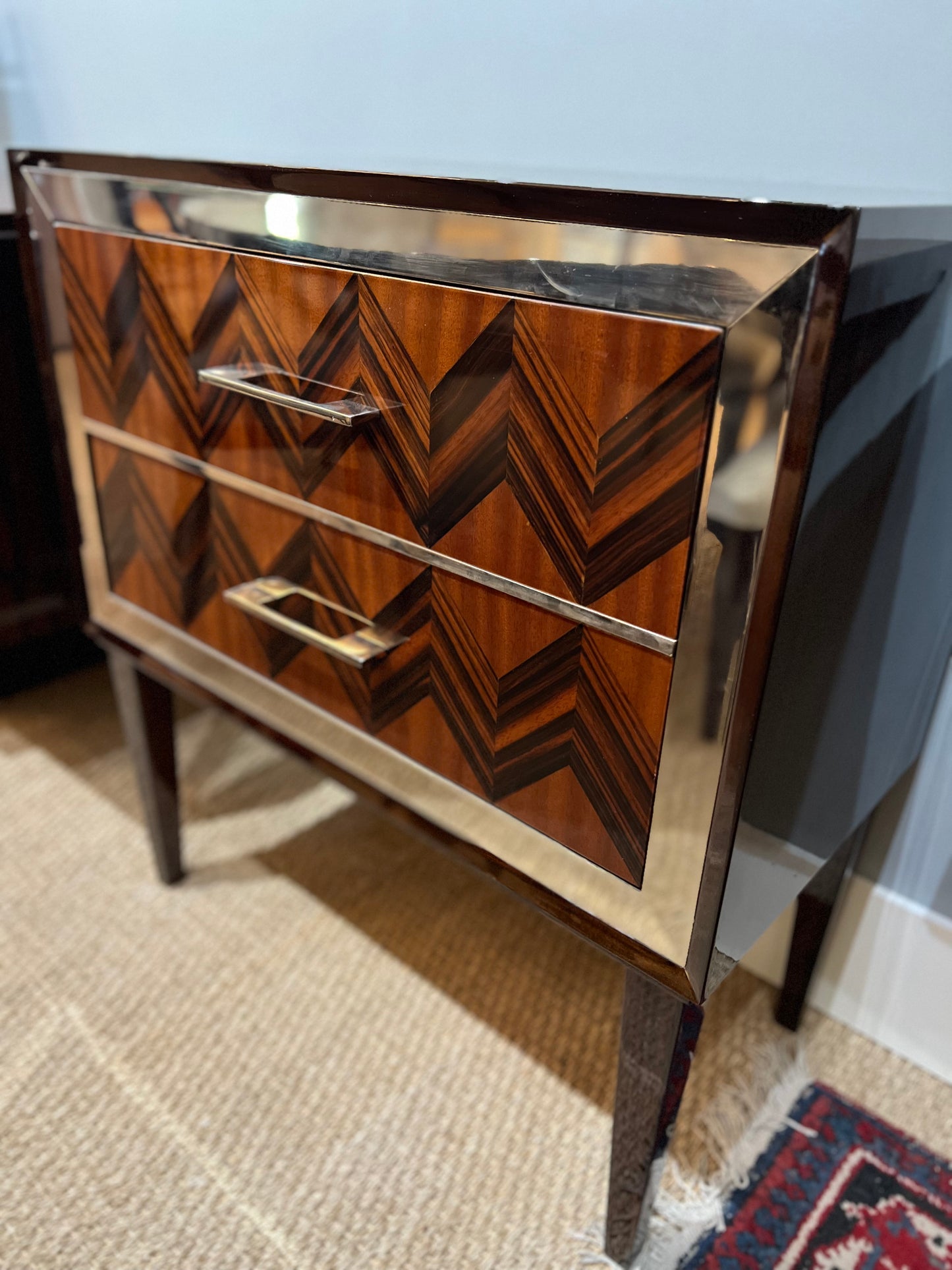 French Art Deco Chest of Drawers in Palisander and Mahogany