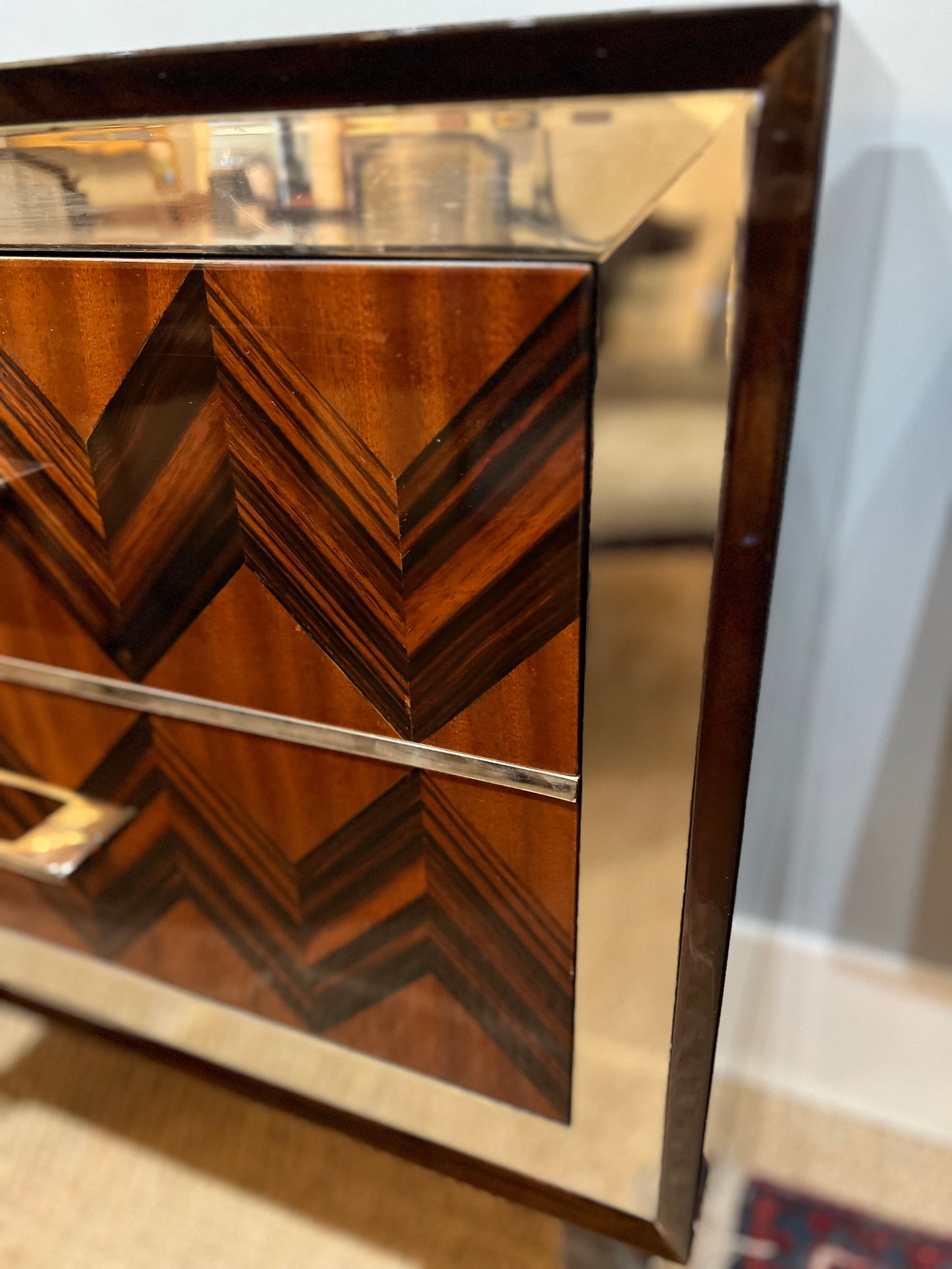 French Art Deco Chest of Drawers in Palisander and Mahogany