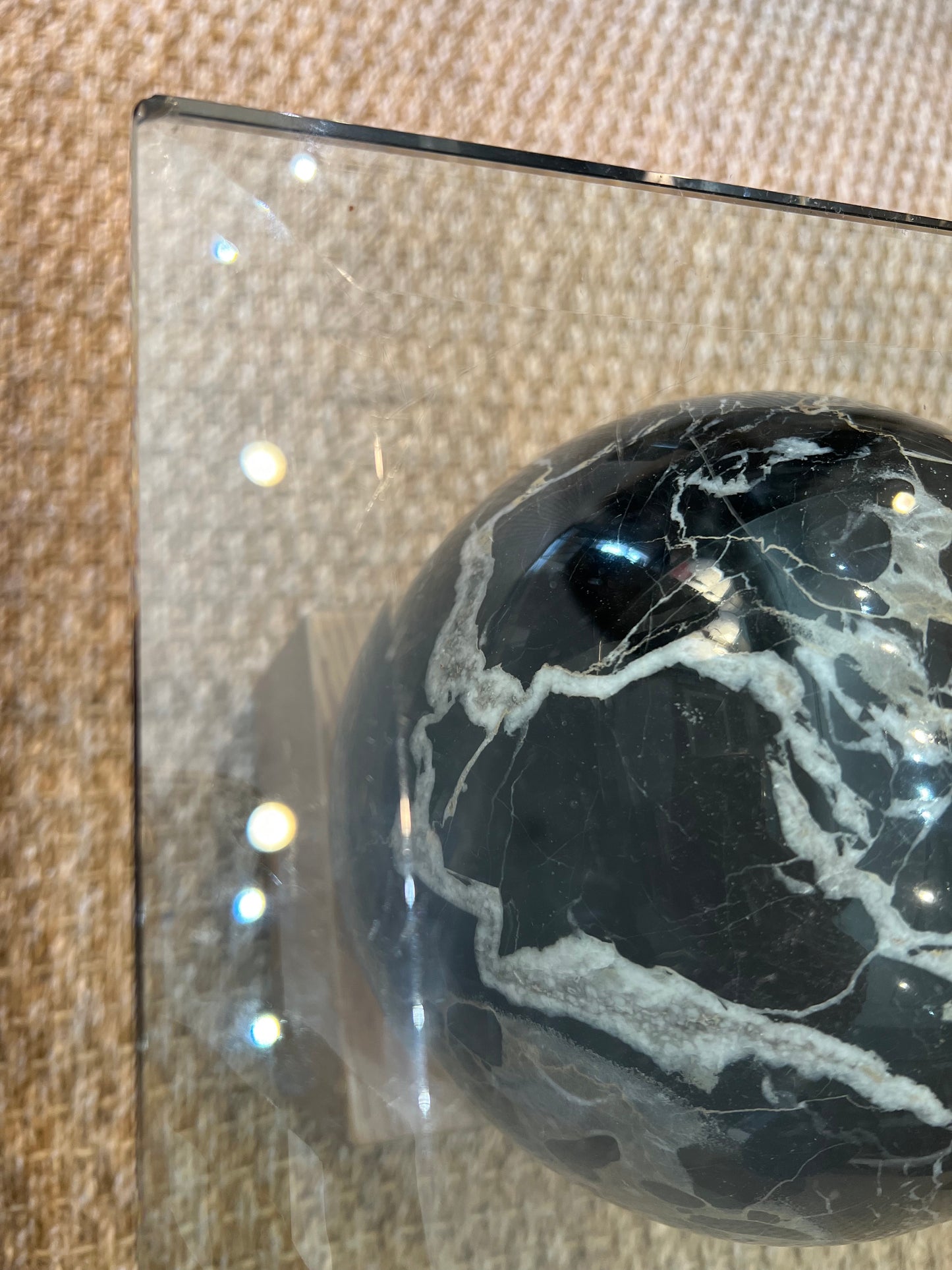 French Glass and Marble Coffee Table
